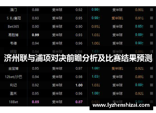 济州联与浦项对决前瞻分析及比赛结果预测